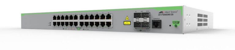 ALLIED TELESIS FS980M/28-40 L3 LITE MANAGED ACCESS SWITCH, 24X 10/100T, 4X SFP UPLINKS, AU POWER CORD