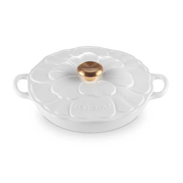 Le Creuset Signature Cast Iron Petal Shallow Casserole White 26cm