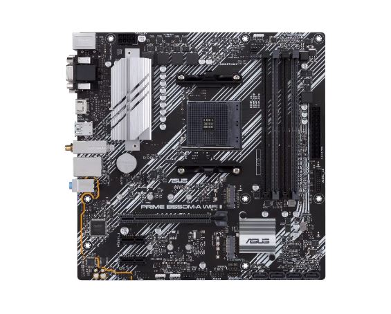 ASUS PRIME B550M-A WIFI II AMD mATX 4XDIMM DDR4 PCI-E 4.0 2XM.2 HDMI DVI-D D-SUB 4XSATA 6 USB3.2 GEN2 3XAJ WIFI6 RGB LIGHTING MOTHERBOARD