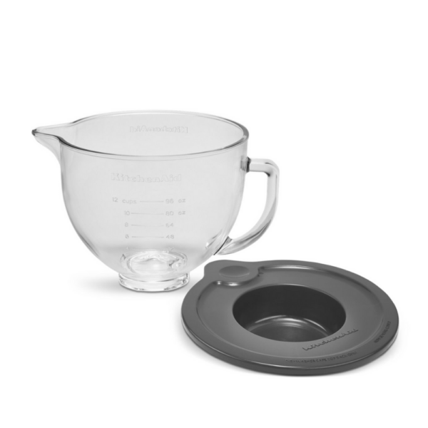 KitchenAid Tilt-Head Mixer Glass Bowl with Measurements and Lid 4.7L