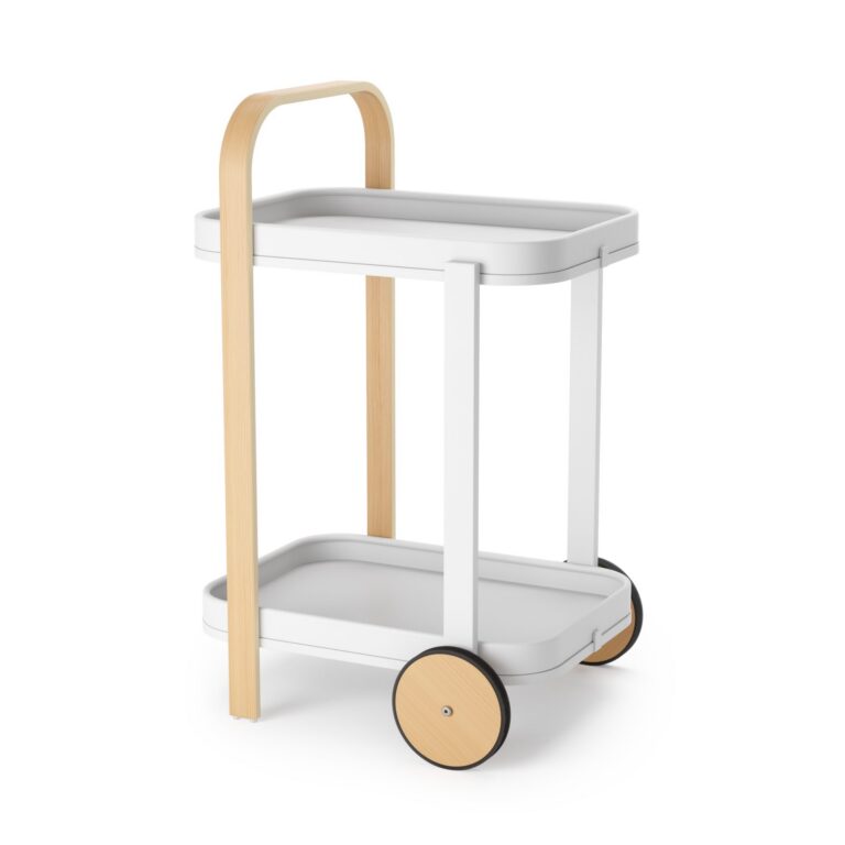 Umbra Bellwood Bar/Serving Cart White and Natural