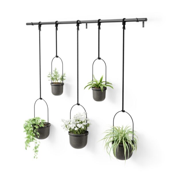 Umbra Triflora Hanging Planter Black Set of 5