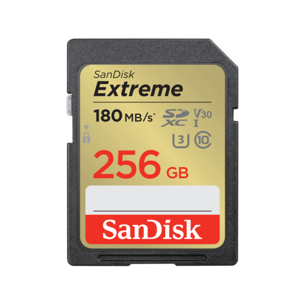 Sandisk Extreme Sdxc, Sdxvv 256GB, V30, U3, C10, Uhs-i, 180MB/S R, 130MB/S W, 4X6, Lifetime Limited
