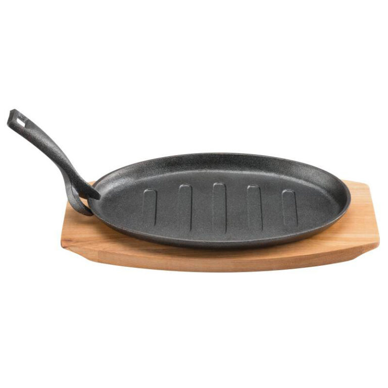 Pyrolux Pyrocast Oval Sizzle Plate with Maple Tray 27cm