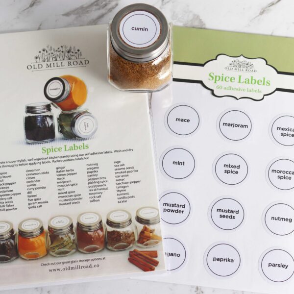 Spice Jar Labels Pack of 60