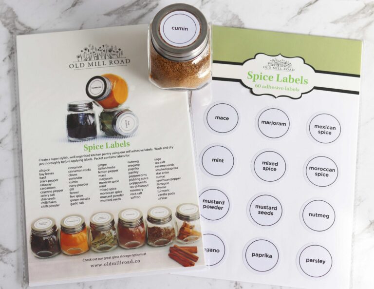 Spice Jar Labels Pack of 60