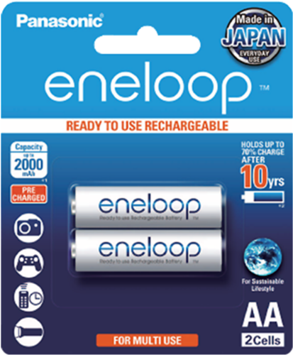 Panasonic Eneloop AA 2000mAh Rechargeable Batteries 2 Pack