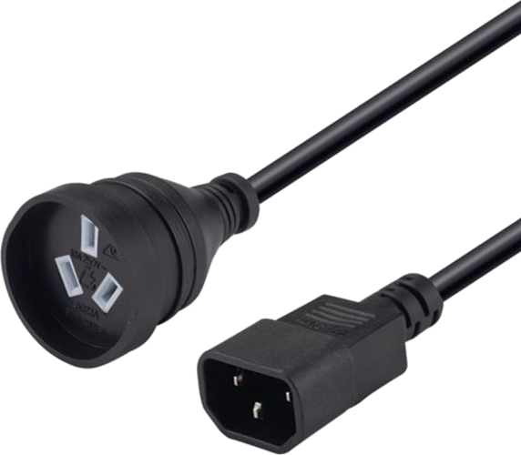 10A/250V UPS IEC (M) to 3 Pin Power (F) 0.5m Power Cord