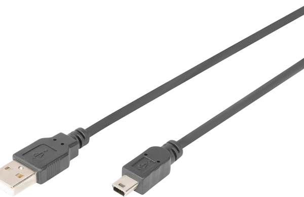 Digitus USB 2.0 Type A (M) to mini USB Type B (M) 1.8m Cable.