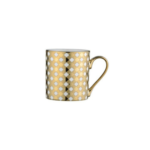 BIA Electroplated Tartan Mug Gold 100ml