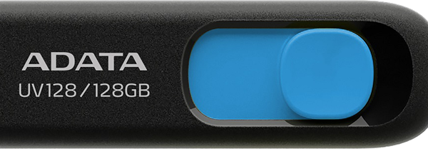 ADATA UV128 Dashdrive Retractable USB 3.0 128GB Blue/Black Flash Drive