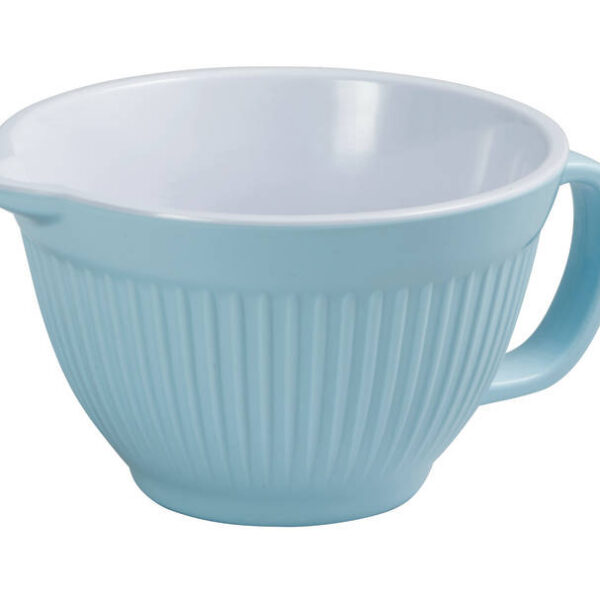 Avanti Melamine Ribbed Bowl with Handle and Pouring Lip 1L Duck Egg Blue