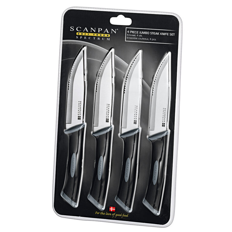 Scanpan Spectrum 4 Piece Jumbo Steak Knife Set Black