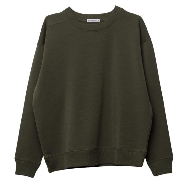 Merino Fleece Women's Crew Jumper - Olive