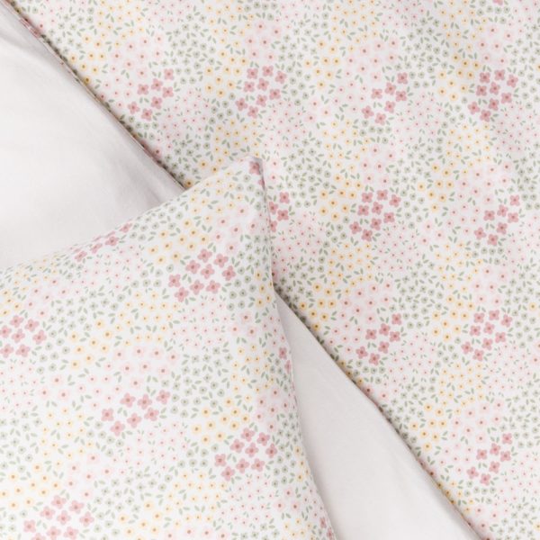 Organic Cotton Cot Duvet Cover - Pink Bea Floral