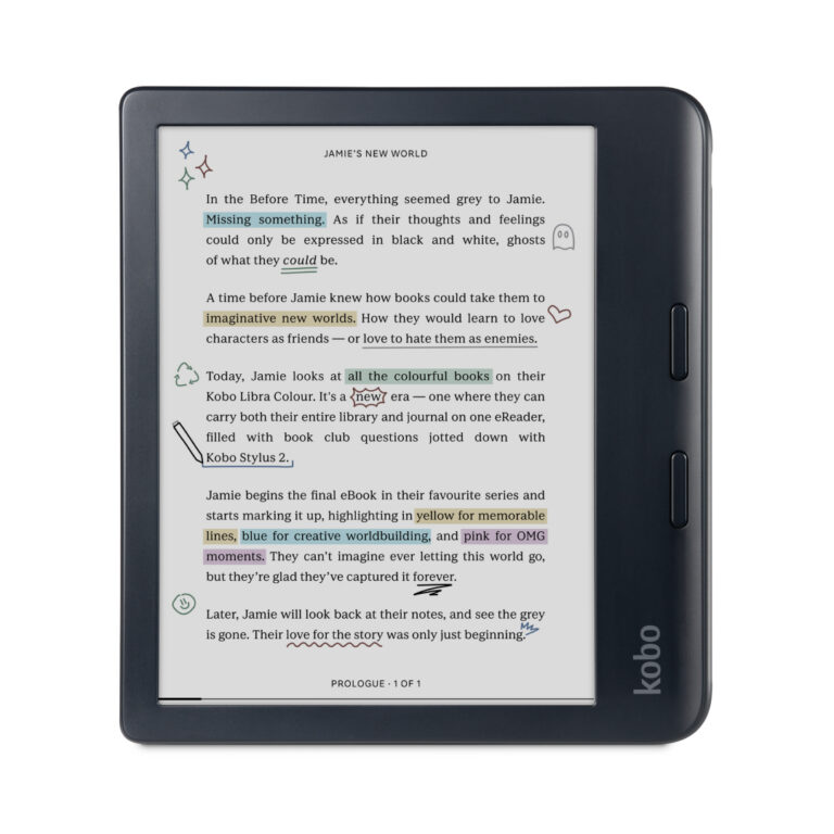 KOBO LIBRA COLOUR BLACK 7" E INK COLOUR DISPLAY STYLUS 2 COMPATIBILITY & WATERPROOF E-READER