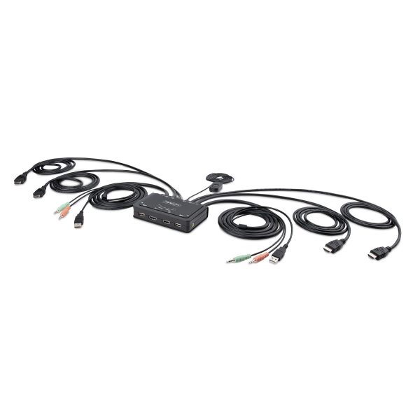 2-Port Dual-Monitor Cable KVM Switch