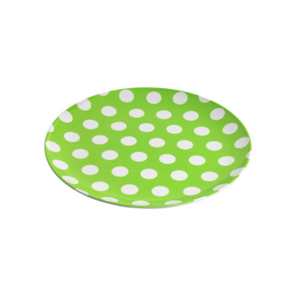 JAB Melamine Coupe Plate White Dots on Lime 20cm