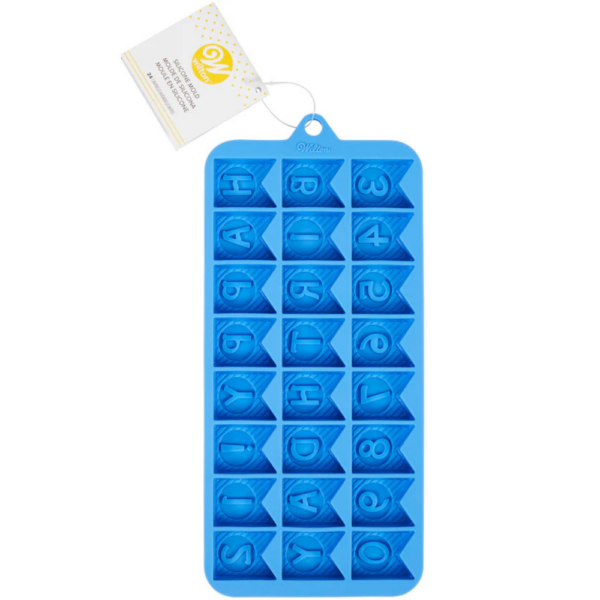 Wilton Non-Stick Silicone Mould Happy Birthday Pennant 24 Cavity