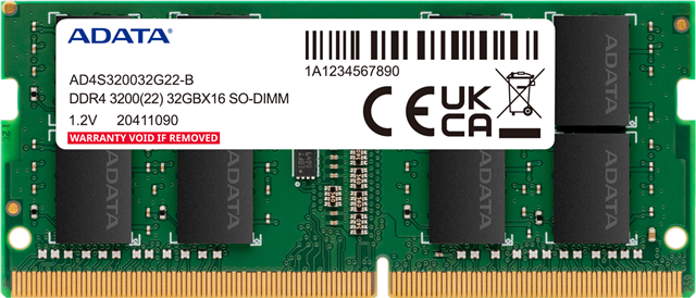 ADATA 16GB DDR4-3200 2048x8 SODIMM Lifetime wty