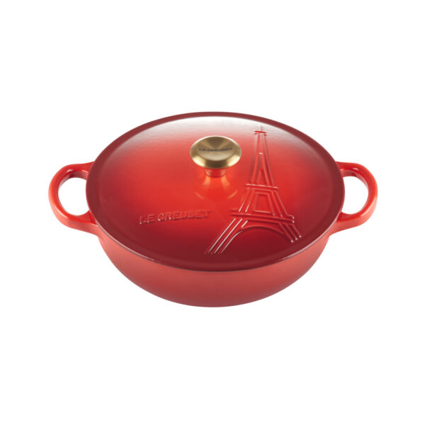 Le Creuset Signature Cast Iron Eiffel Tower Marmite Cerise 22cm
