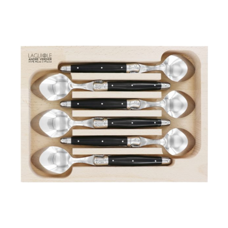 André Verdier Laguiole Debutant Spoon Set of 6 Black