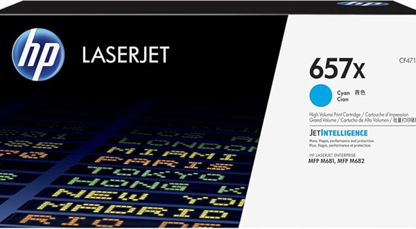 HP 657X High Yield Cyan Original LaserJet Toner Cartridge