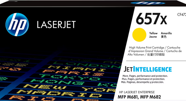 HP 657X High Yield Yellow Original LaserJet Toner Cartridge