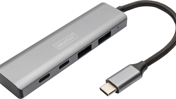 DIGITUS USB-C 4 Port HUB, 2x USB A + 2x USB-C