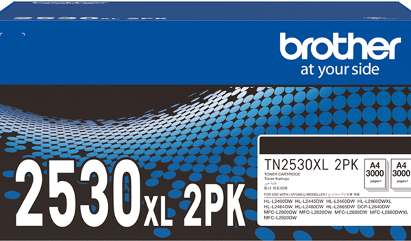 Brother TN2530XL2PK Black High Yield Toner 2 Pack