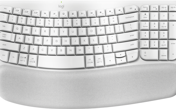 Logitech Wave Keys Wireless Ergo Keyboard - White