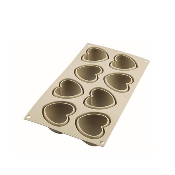 Silikomart 3D Silicone Mould Cuoricino (Heart) 8 cavity