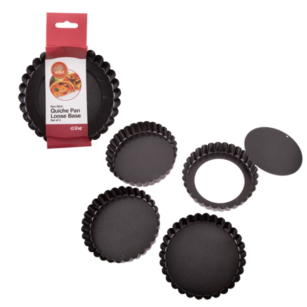 Daily Bake Non-Stick Quiche Dish 12cm Set of 4