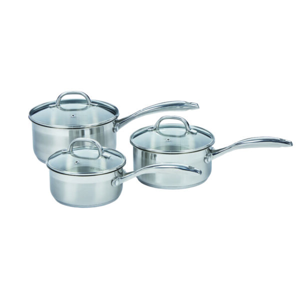 Swiss Diamond Premium Steel Saucepan Set of 3