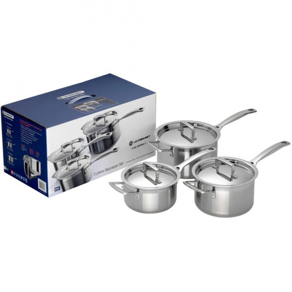 Le Creuset 3-ply Stainless Steel 3-Piece Saucepan Set