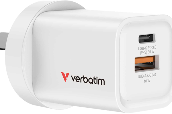 Verbatim 35W GaN Charger with 1x USB-C and 1x USB-A