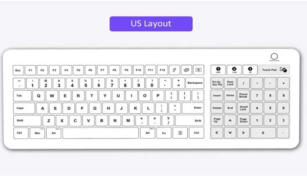 Inputel GKB01 Glass Keyboard + Trackpad IP68 - USB