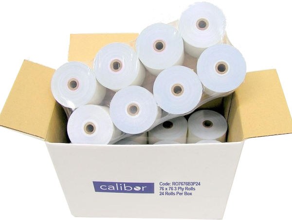 Bond Plain Paper Rolls 76x76mm 3-Ply - Box of 24