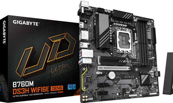 Gigabyte B760M DS3H WF6E Gen5 DDR5 mATX LGA1700 Motherboard
