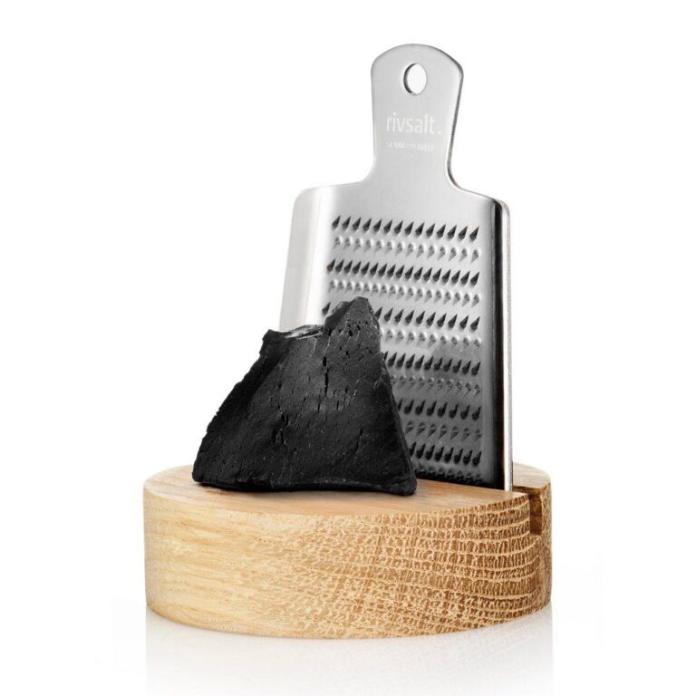 Rivsalt Premium Raw Liquorice Stainless Steel Grater with Oak Stand