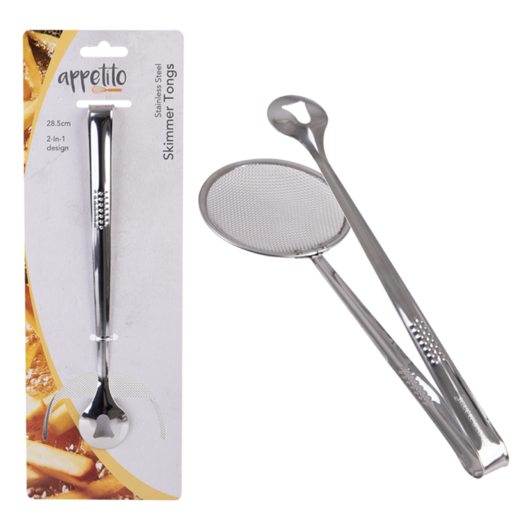 Appetito Stainless Steel Skimmer Tongs 28.5cm