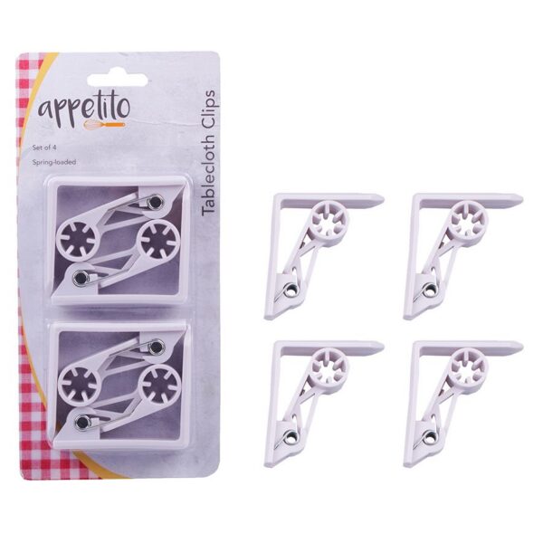 Appetito Spring Action Tablecloth Clips Set of 4