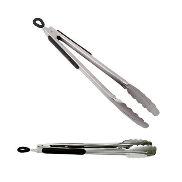 Appetito Soft Grip Stainless Steel Tongs (2 Sizes)