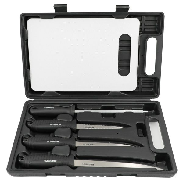 Burnsco Filleting Knife Set 5pc with Carry Case