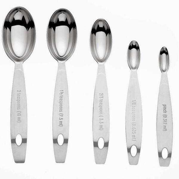 Cuisipro Stainless Steel Measuring Spoons 5 Piece Odd Sizes