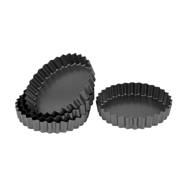 Bakemaster Non-Stick Loose Base Round Quiche Dish Set of 4