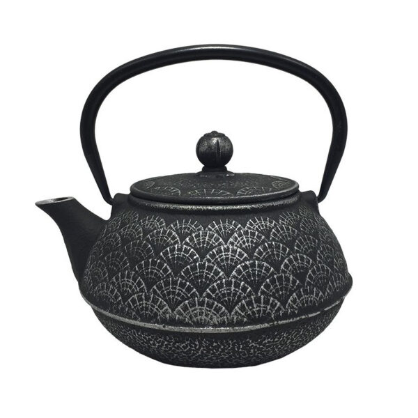 Teaology Cast Iron Teapot 800ml Oriental Fan Black/Silver