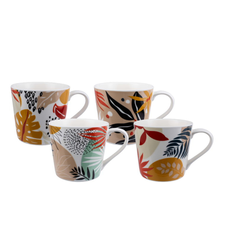 Bundanoon Mod Mug 400ml Set 4 Abstract Paradise