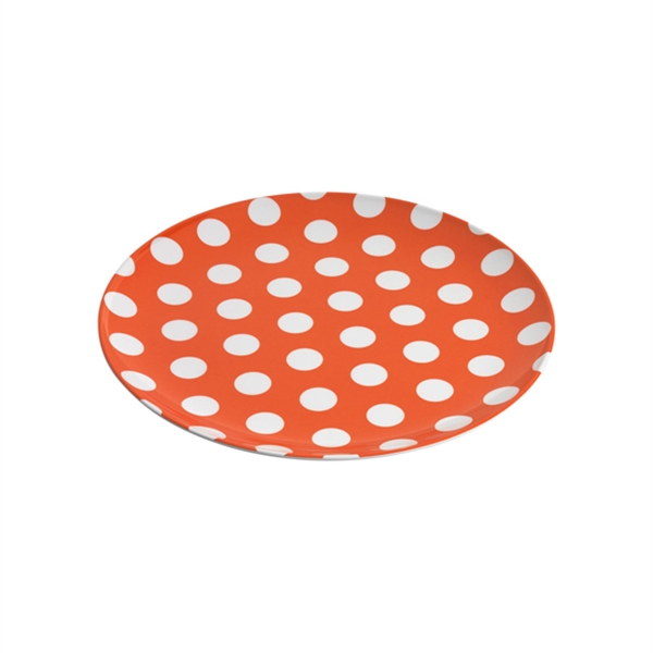 JAB Melamine Coupe Plate White Dots on Orange 20cm
