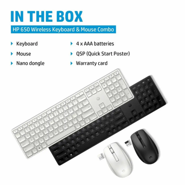 HP 650 Wireless Keyboard and Mouse Combo – Black